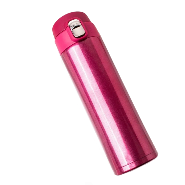 Termo de acero inoxidable de 500 ml Aislamiento al vacío de doble pared Botella térmica para bebidas frías y calientes Termo de viaje con tapa a prueba de fugas Construcción ligera y duradera rosa