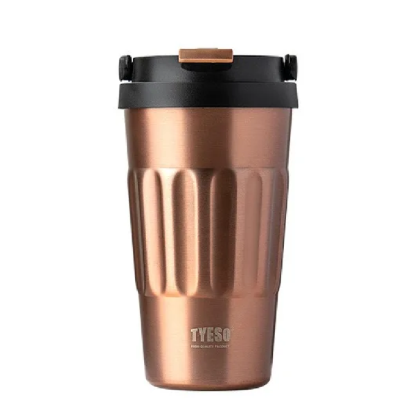 Termo mug 500ml van roestvrij staal 304 met vacuüm afdichting en drinkopening Reisbeker voor koffie, thee, koude en warme dranken goud