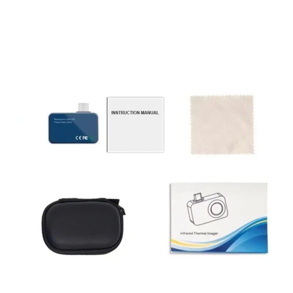 Termocamera portatile T7 per Android USB-C 256x192 punti 25 Hz senza batteria con lente macro e 6 modalità colore 1