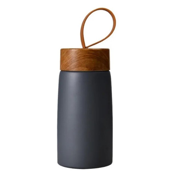Termokrus i rustfrit stål 260 ml Dobbeltvægget vakuumisolerende rejsekrus til kaffe og te Holdbart termokrus med lækagesikkert låg Let og stilfuldt design grå