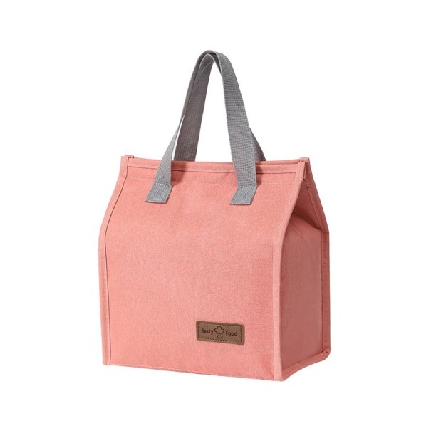 Termomatpåse 25,5x22,5x13 cm Neutrala färger Kompakta mått Isoleringslager Blixtlåsförslutning Matpåse Picknick rosa