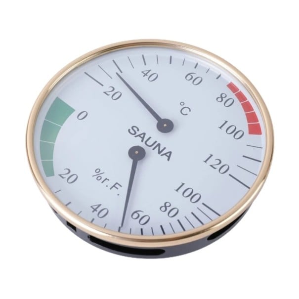 Termometru și higrometru pentru saună 10x3 cm Contor analog de temperatură și umiditate Termohigrometru din lemn Indicator precis de climă 1