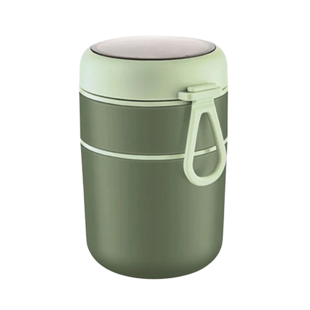 Termos alimentar din oțel inoxidabil, 710 ml, cutie de prânz izolată, 10,7 x 15,3 cm, recipient pentru supă, capac de etanșare etanșă, compact verde