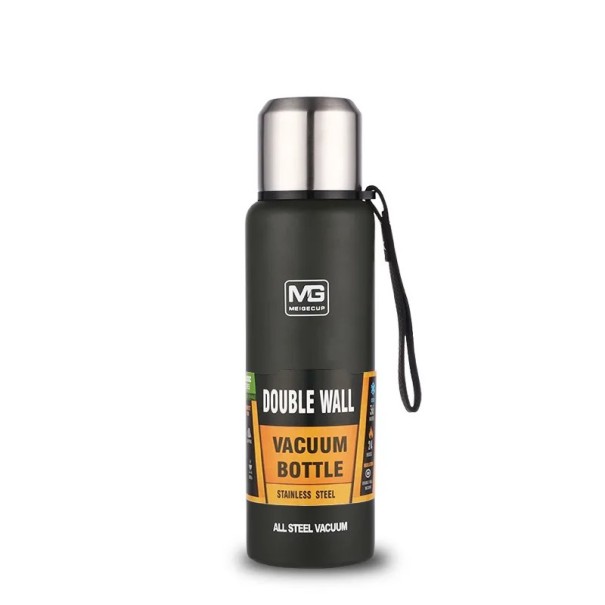 Termos de Aço Inoxidável 750 ml com Isolamento a Vácuo de Dupla Parede Garrafa Térmica para Bebidas Quentes e Frias Termos de Viagem Resistente com Tampa à Prova de Vazamentos Ideal para Viagens verde
