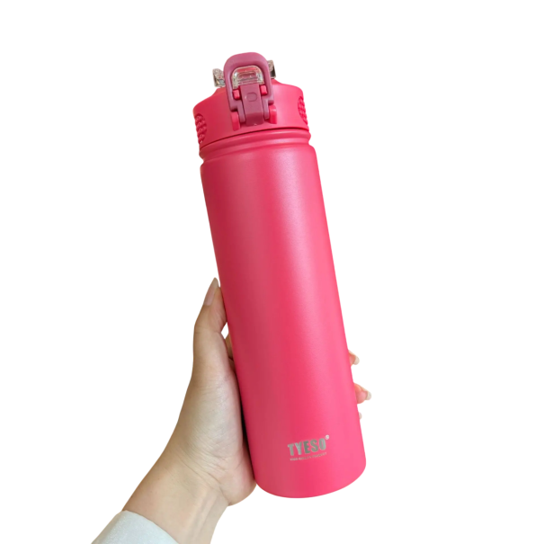 Termos din oțel inoxidabil cu paie 600 ml Izolație în vid cu pereți dubli Sticla termică pentru băuturi calde și reci Termos de călătorie cu capac rezistent la scurgeri Ușor și durabil roșu