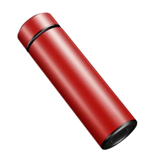 Termosfles 500ml van roestvrij staal met aanraakscherm temperatuur Vakuumgeïsoleerde waterfles Reis thermosfles Drinkthermosfles rood