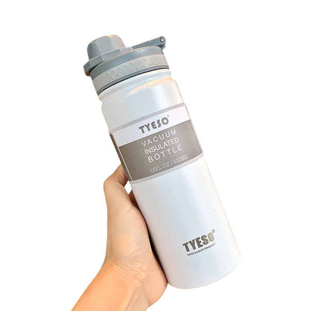Termoska 750 ml vakuově izolovaná 304 nerezová ocel s víčkem PP a silikonem Cestovní láhev na pití Teplé a studené nápoje bílá