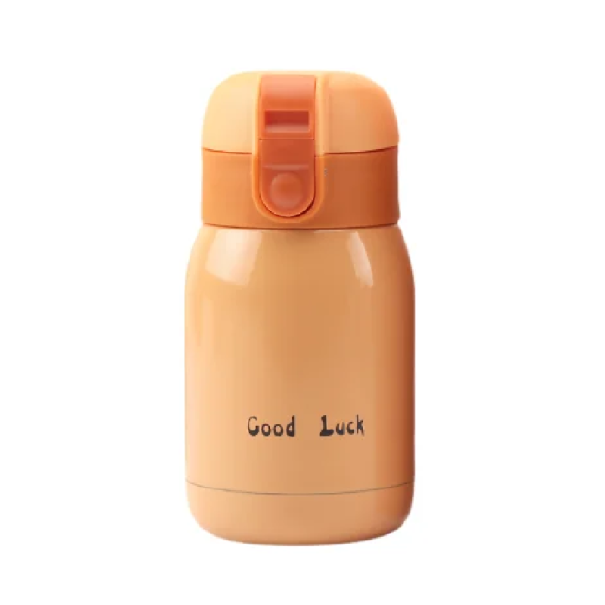Termoska em aço inoxidável 200 ml 6 x 13 cm Pequena termoska de viagem isolada a vácuo para café e chá Termoska portátil para o trabalho e escola laranja