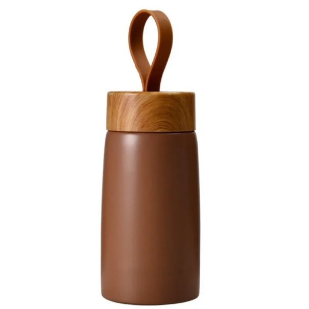 Termosmugg i rostfritt stål 260 ml Dubbelväggig vakuumisolering Resemugg för kaffe och te Slitstark termosmugg med läcksäkert lock Lätt och snygg design brun