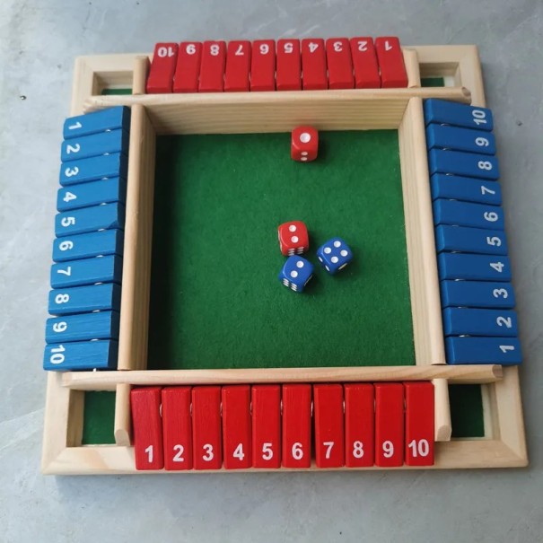 Terningspil for 4 spillere Brætspil med tallene 1-10 Pædagogisk spil for børn Matematikbrætspil Tælletræning Logisk familiesjov blå