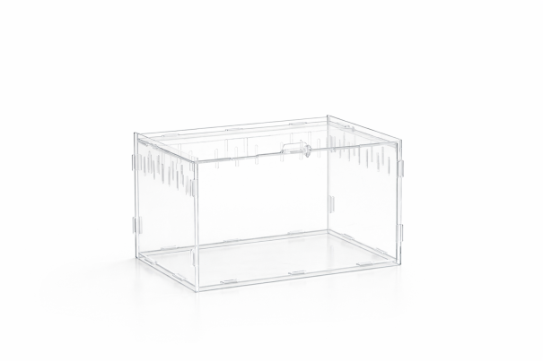 Terrarium en acrylique pour reptiles 25 x 15 x 15 cm Boîte d'élevage pour tarentules, araignées, scorpions et reptiles avec ouvertures de ventilation 1