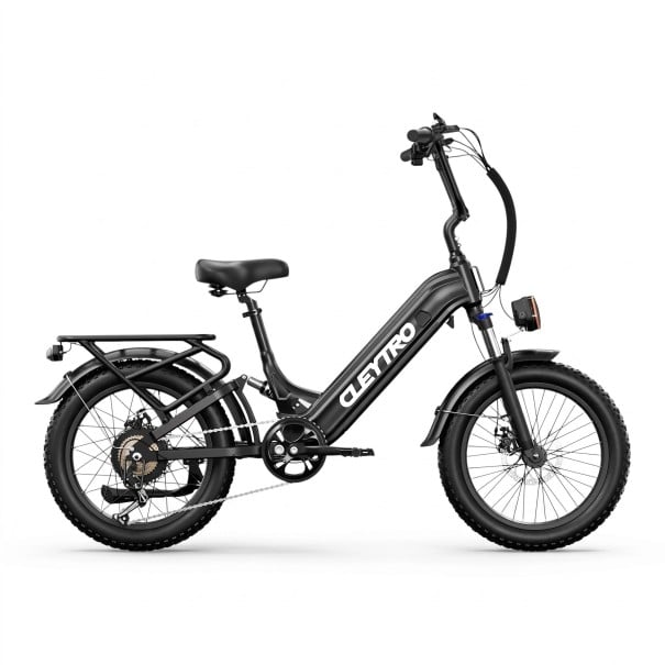 Terrein elektrokolo voor volwassenen CLEYTRO XC20 Batterij 48 V 15,6 Ah Actieradius tot 100 km Fat bike Lage instap Draagvermogen 150 kg Zwart 1
