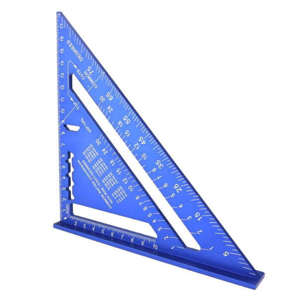 Tesařský hliníkový trojúhelník 17 cm modrá