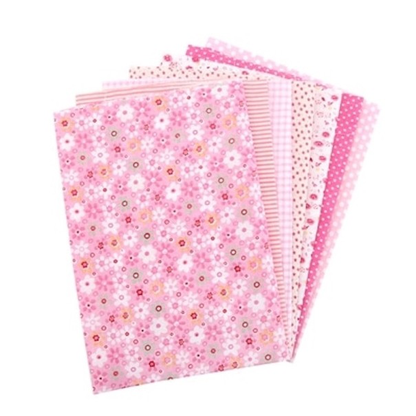Tessuto di cotone per la produzione di mascherine 7 pz rosa