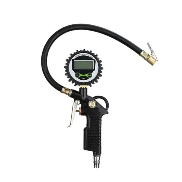 Tester digital de presiune a anvelopelor cu afișaj LCD și iluminare de fundal, manometru precis de 200 PSI pentru mașini și motociclete, manometru 1