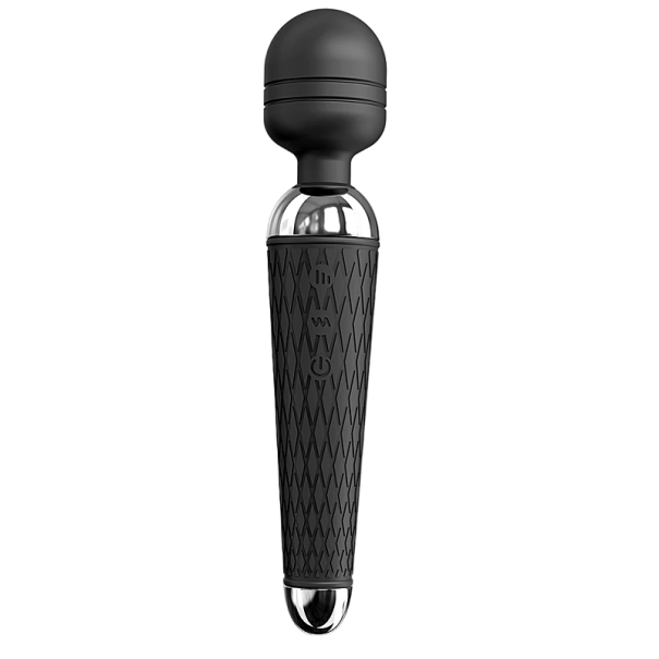 Tête de massage vibrante Vibrateur étanche pour la stimulation du clitoris 20 programmes de vibration 20 x 4,5 cm noir