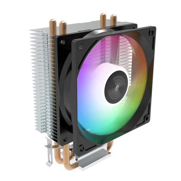 TEUCER A200 CPU Cooler with 2/4 Heat Pipes 3PIN PWM Quiet RGB Fan 134×90×63mm Air Cooling Compatible with Intel Processors 1