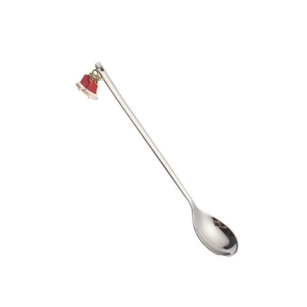 Theelepel met kerstversiering zilver 1