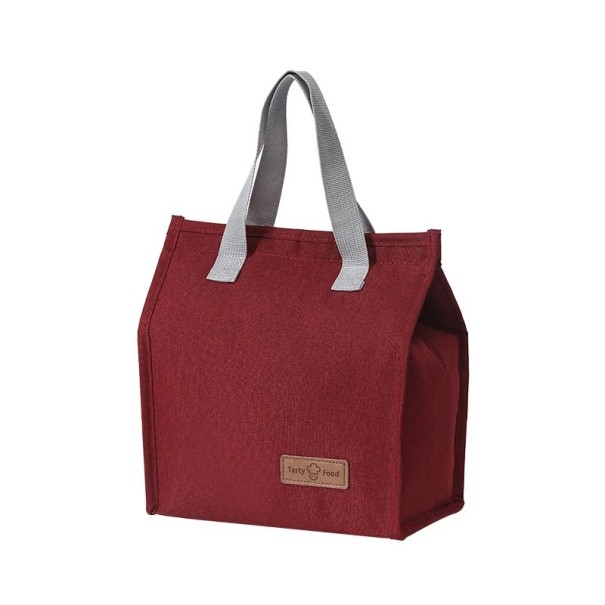 Thermische voedseltas 25,5x22,5x13 cm Neutrale kleuren Compacte afmetingen Isolatielaag Ritssluiting Lunchtas Picknick rood