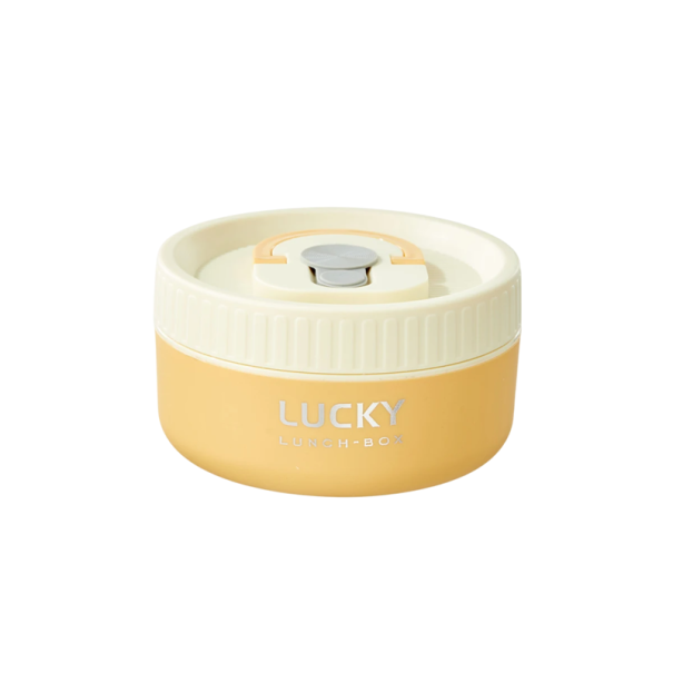 Thermo-Lunchbox für Kinder, 400 ml, 11,5 x 6,5 cm, isolierter Edelstahlbehälter, auslaufsicher, mikrowellengeeignet, umweltfreundlich, tragbare Lunchbox gelb
