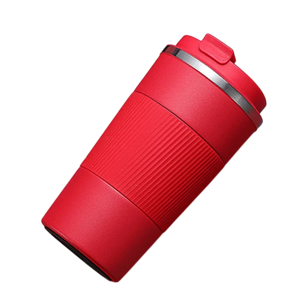 Thermo Mug 380 ml Stainless Steel Vacuum Insulated Travel Thermos 14.5 x 7 cm Portable Cup for Coffee and Tea with Temperature Retention red