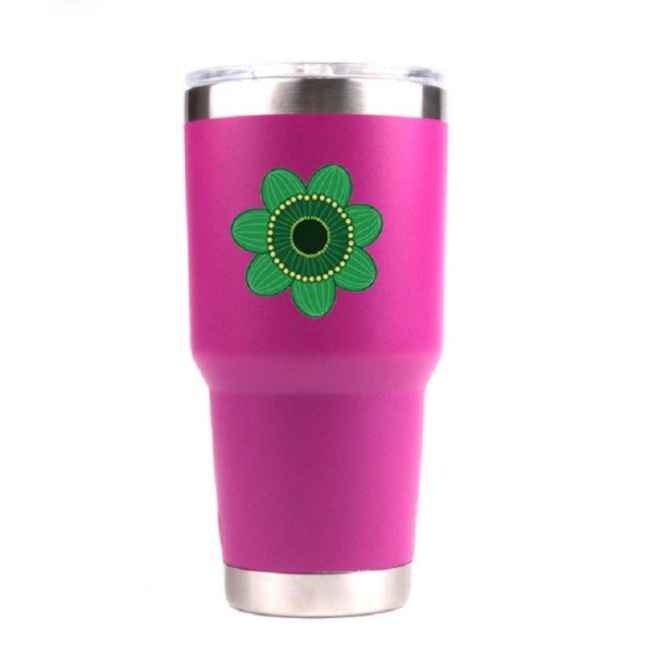 Thermobecher mit Blume dunkelrosa L