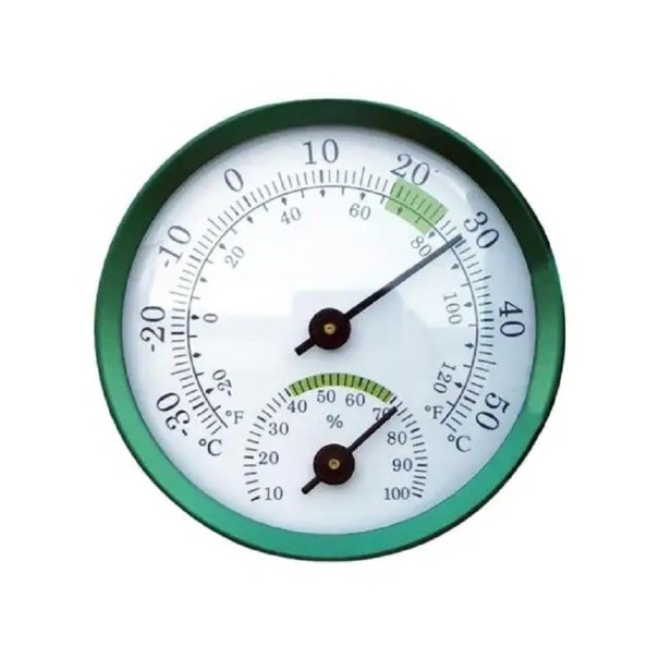 Thermometer und Hygrometer grün