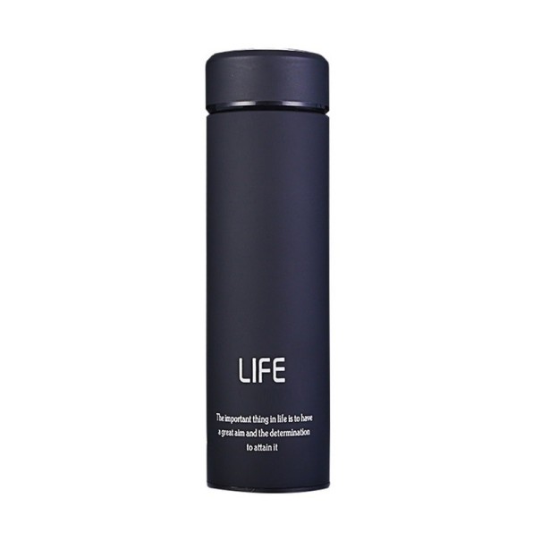 Thermos with inscription black