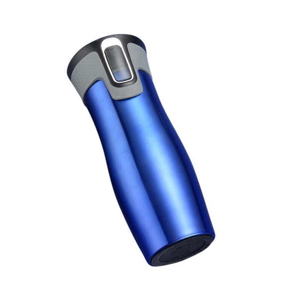 Thermoskan met drukknopsluiting blauw