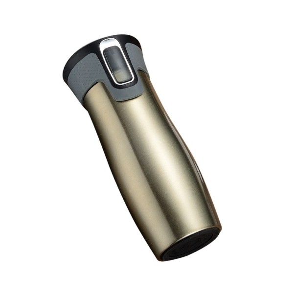 Thermoskan met drukknopsluiting goud