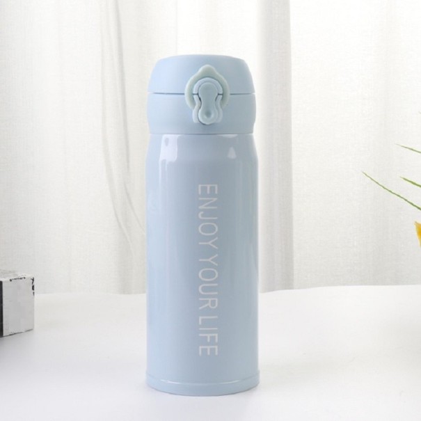 Thermoskan met het opschrift C204 blauw S
