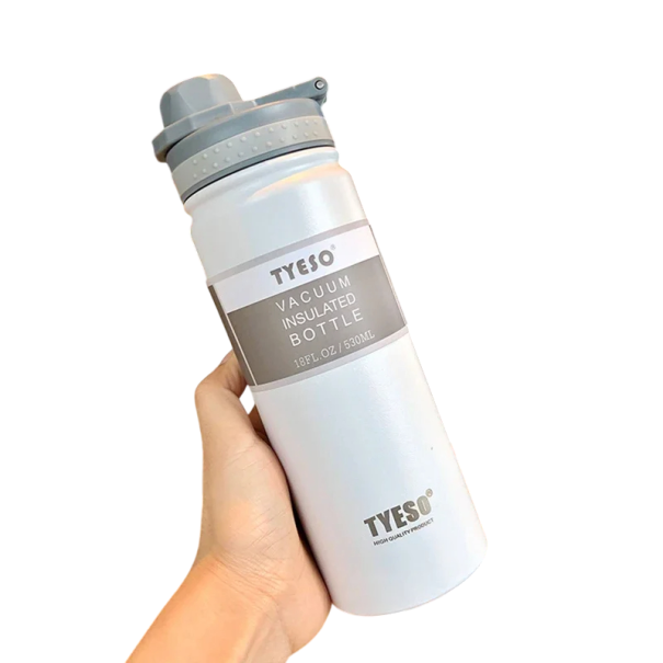 Thermoskan van roestvrij staal 750 ml Dubbelwandige vacuümisolatie Duurzame thermosfles voor warme en koude dranken Reisthermoskan met lekvrije deksel Ergonomisch ontwerp wit