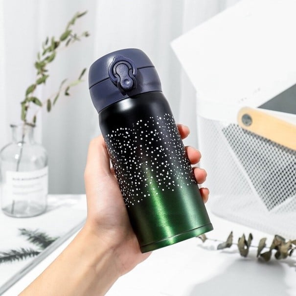 Thermoskanne mit Punkten grün L