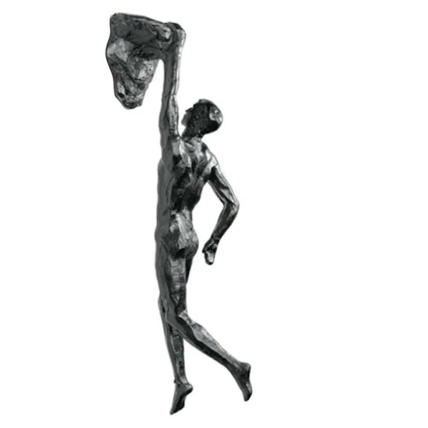 Three-dimensional resin figurine 7 x 18 cm Man hanging on a rock Decorative figurine for interior use or as a collectible 1