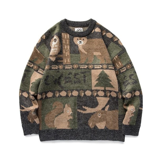 Tierpullover für Herren dunkelgrau S