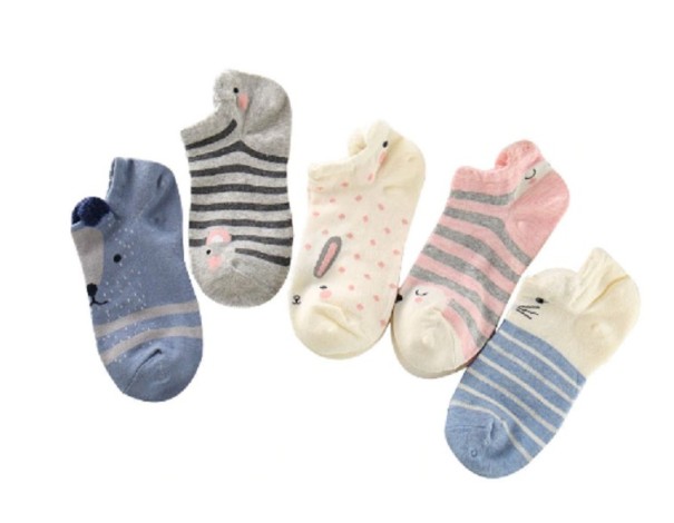 Tiersocken für Damen mit Ohren – 5 Paar 1