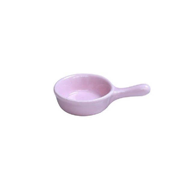 Tigela de cerâmica com pega rosa
