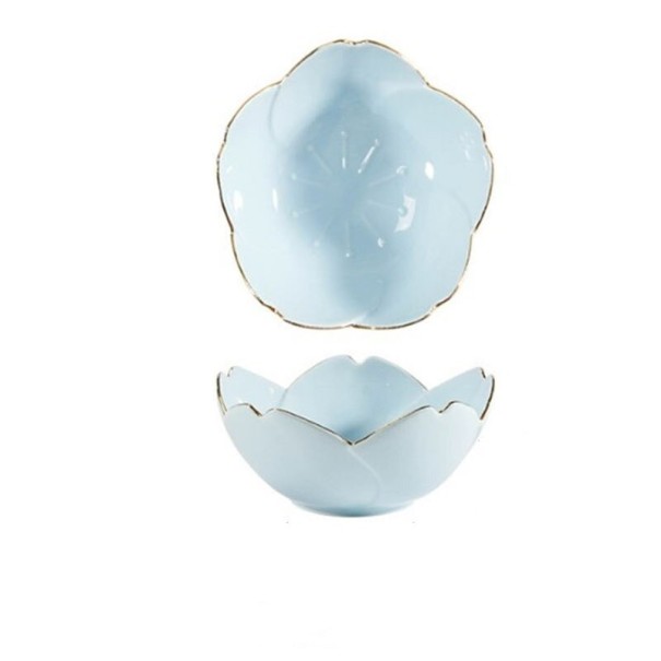 Tigela de Cerâmica Flor C143 azul claro