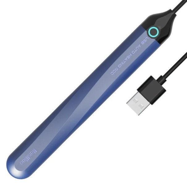 Tijă de încălzire pentru masturbatoare cu alimentare USB până la 46 ° C pentru o senzație realistă de utilizare, ambalaj discret albastru