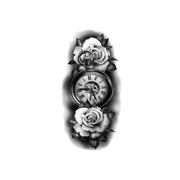Tijdelijke waterdichte tatoeage 11,5 x 21 cm Rozen op stelen Elegant romantisch motief Blijft tot 15 dagen zitten Eenvoudig aan te brengen 1
