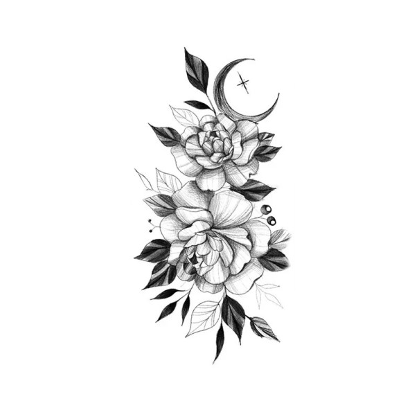 Tijdelijke waterdichte tatoeage 9,6 x 19 cm Delicaat bloemenpatroon Romantische sticker tattoo Elegante lichaamsversiering Eenvoudige toepassing 1