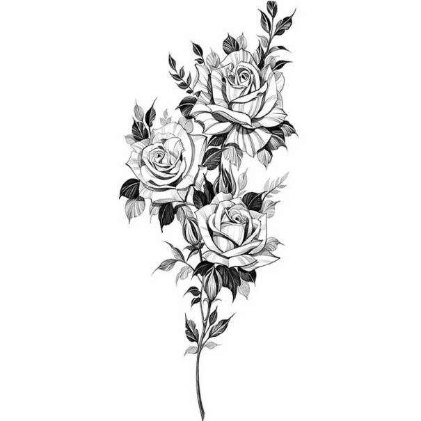 Tijdelijke waterdichte tatoeage 9,6 x 19 cm Delicaat bloemenpatroon Vrouwenlichaamsversiering Zelfklevende tatoeage op de huid Elegant ontwerp 1