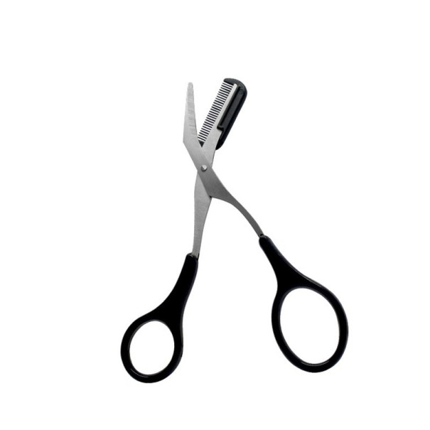 Tijeras para cejas con peine negro