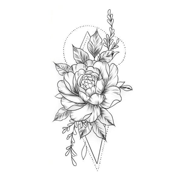 Tilapäinen vedenkestävä tatuointi 9,6 x 19 cm Hieno kukkakuosi Iholle liimattava tatuointi Tyylikäs muotoilu 1
