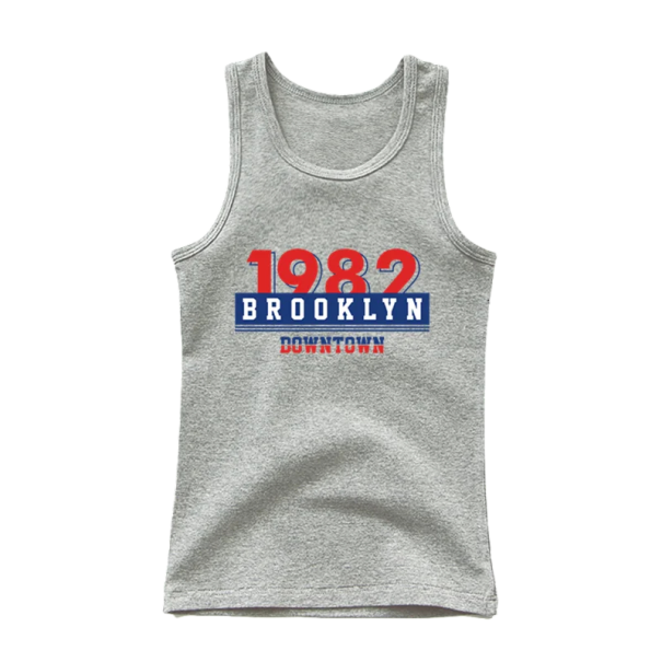 Tílko din bumbac pentru copii cu imprimeu 1982 Brooklin Tricou simplu fără mâneci cu decolteu rotund Top de vară stilat pentru băieți și fete Diverse culori gri 8