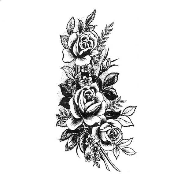 Tillfällig vattentät tatuering 9,6 x 19 cm Delikat blommönster Damkroppsdekoration Självhäftande tatuering på huden Elegant design 1