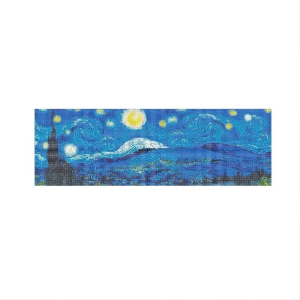 Timanttimaalaus Van Gogh Tähtiyö 30x80cm 5D Pyöreä Timanttimosaiikki Käsintehty Kuvataide Koristeet DIY-askartelu 1