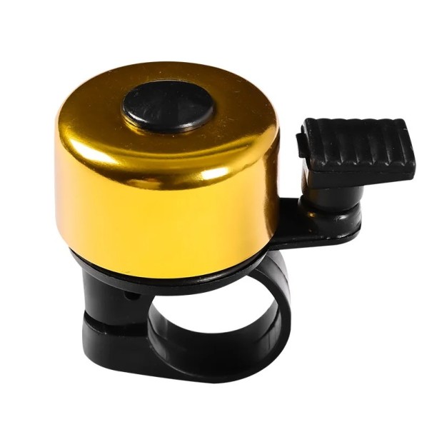 Timbre de bicicleta de 5,5 x 5 cm para manillar Diámetro 22–25 mm Timbre de bicicleta de metal con tono fuerte Resistente a la corrosión Accesorio de seguridad dorado