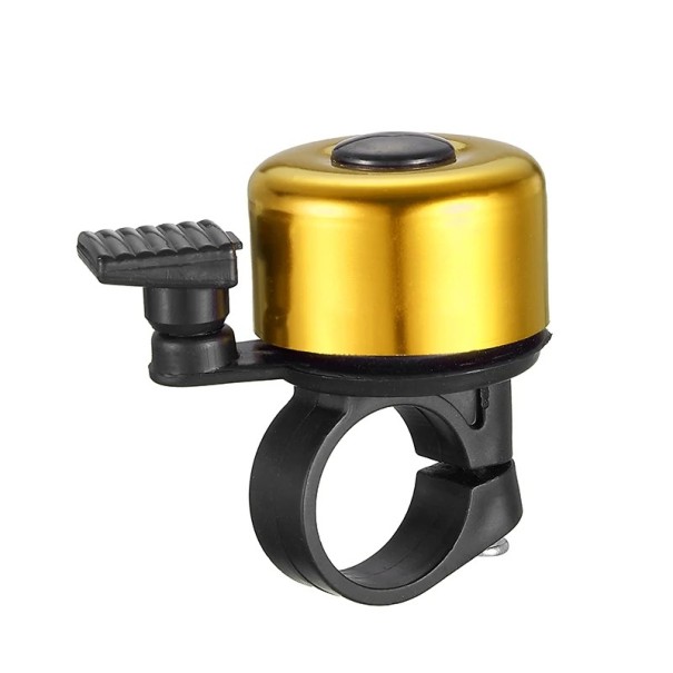 Timbre de bicicleta de 5 x 3,5 cm fabricado en aleación de aluminio Tono alto y claro Adecuado para manillares de 22,2 mm Fácil de instalar Accesorio de ciclismo de metal dorado