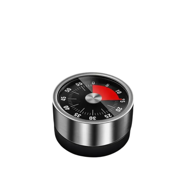 Timer da cucina meccanico 60 minuti In acciaio inox con magnete Suono forte Cottura Cottura al forno Nero Bianco Rosso nero